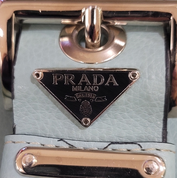 EUC Prada Blue Leather Shoulder/Arm Bag (See Full Description) - Picture 1 of 11